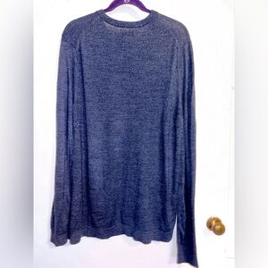 Merino Wool Men's Navy Blue Lightweight Crew Sweater